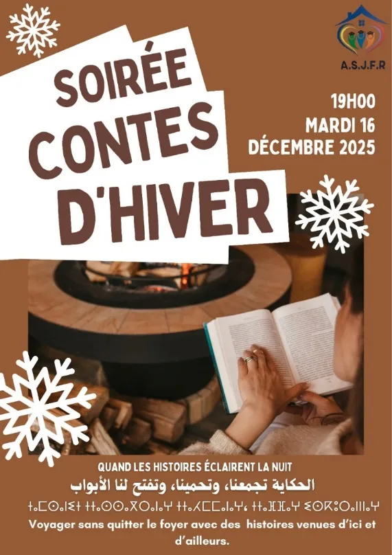 Affiche de la soirée contes d'hiver du 16 décembre 2025