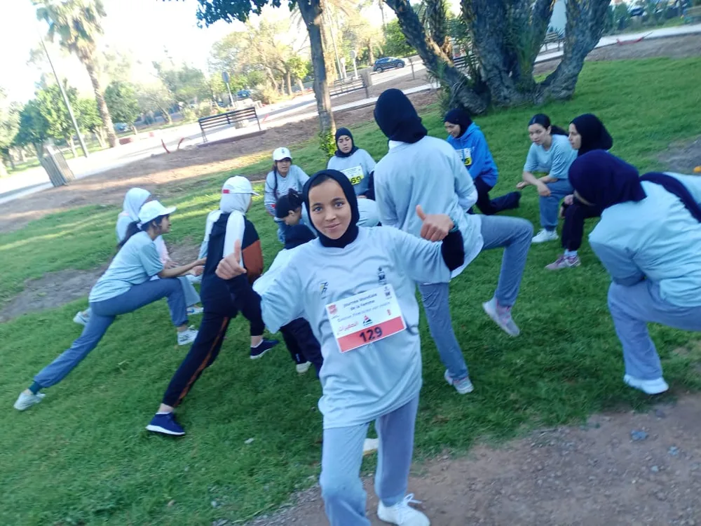 Pensionnaires au marathon du 8 mars à Marrakech