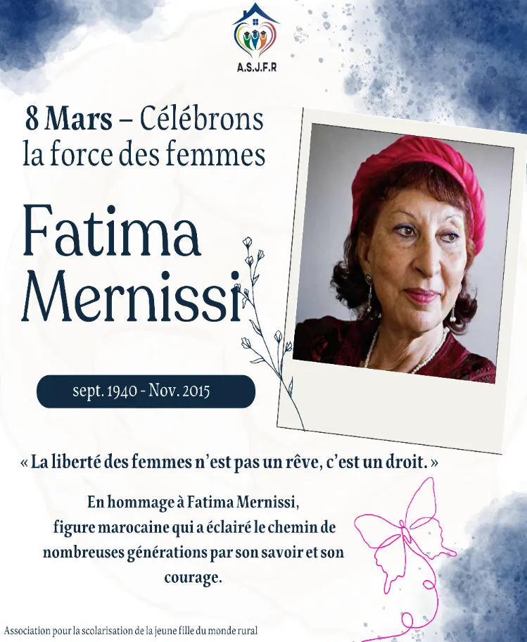Affiche de l'hommage à Fatima Mernissi du 8 mars
