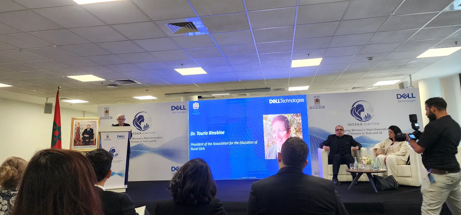 Panel de lancement de Nissaa'Gen Tech, en présence de la présidente d'Education For All Morocco